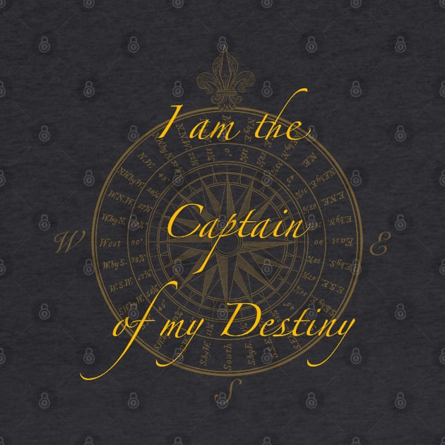 Captain of My Destiny Nautical Compass Design by abbottcartoons